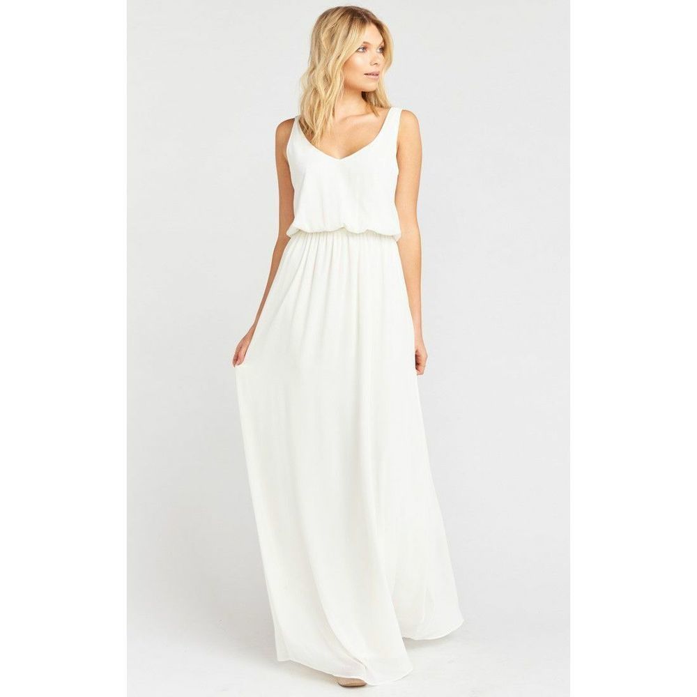 Show Me Your Mumu Kendall Maxi Dress Wedding Cake Chiffon M